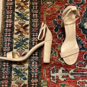 nude heels with block heel